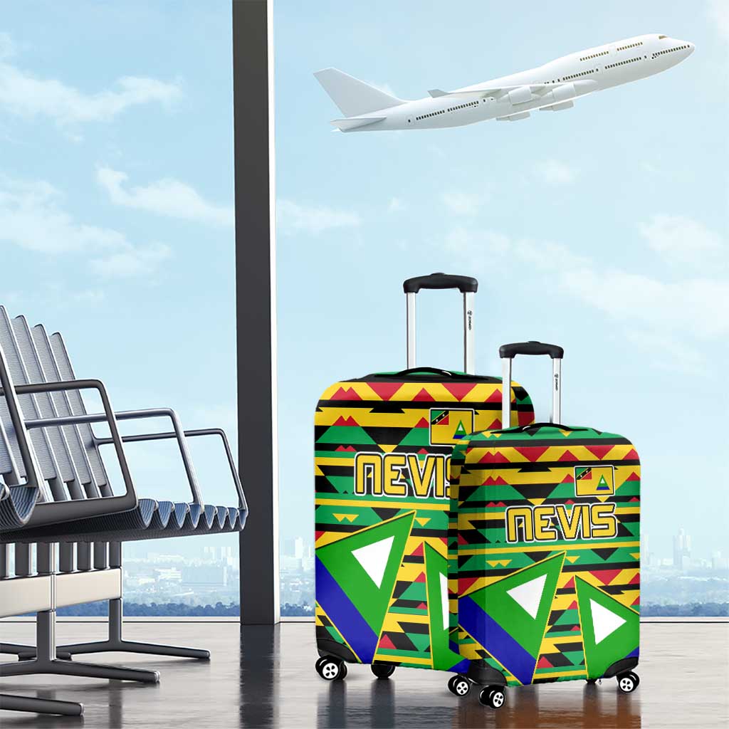 Nevis in Saint Kitts and Nevis Luggage Cover Geometric Pattern and Coat of Arms TS04