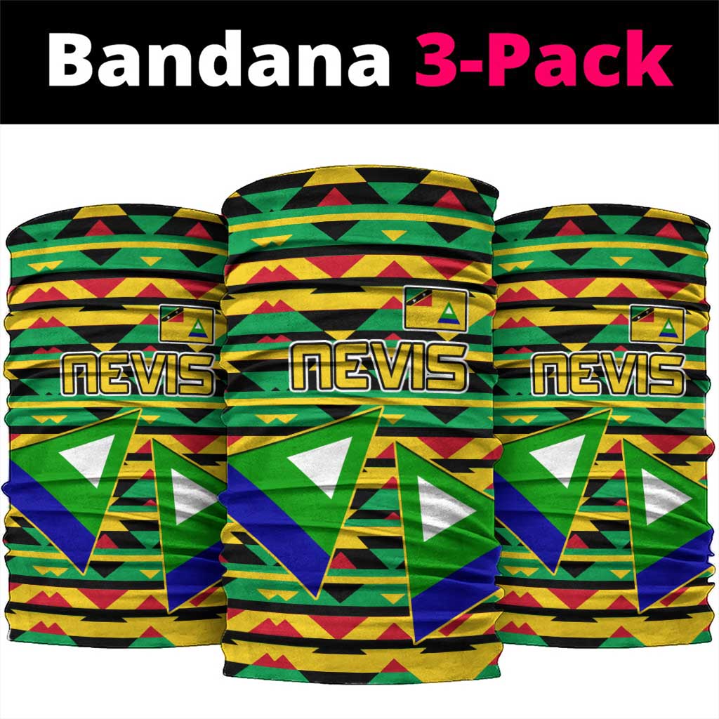 Nevis in Saint Kitts and Nevis Neck Gaiter Geometric Pattern and Coat of Arms TS04