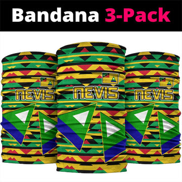 Nevis in Saint Kitts and Nevis Neck Gaiter Geometric Pattern and Coat of Arms TS04