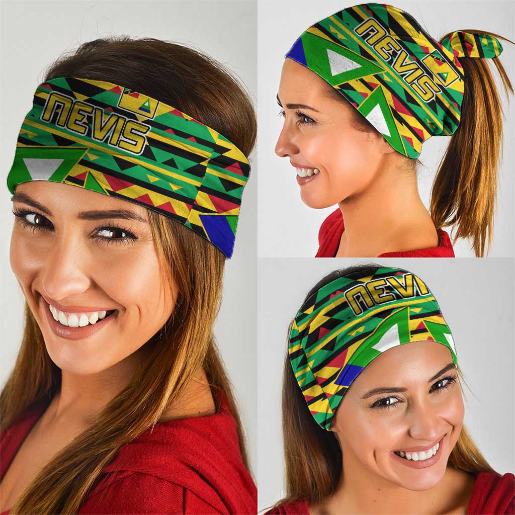 Nevis in Saint Kitts and Nevis Neck Gaiter Geometric Pattern and Coat of Arms TS04