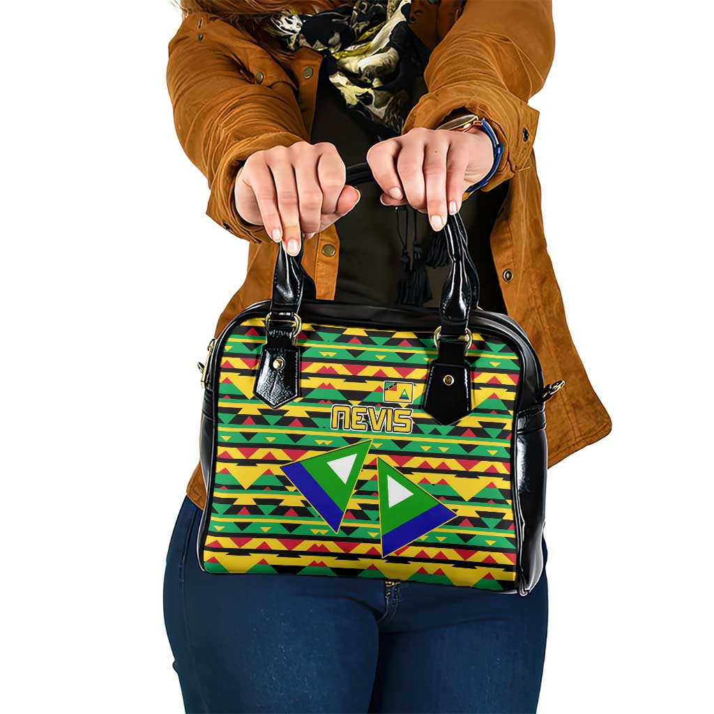 Nevis in Saint Kitts and Nevis Shoulder Handbag Geometric Pattern and Coat of Arms TS04