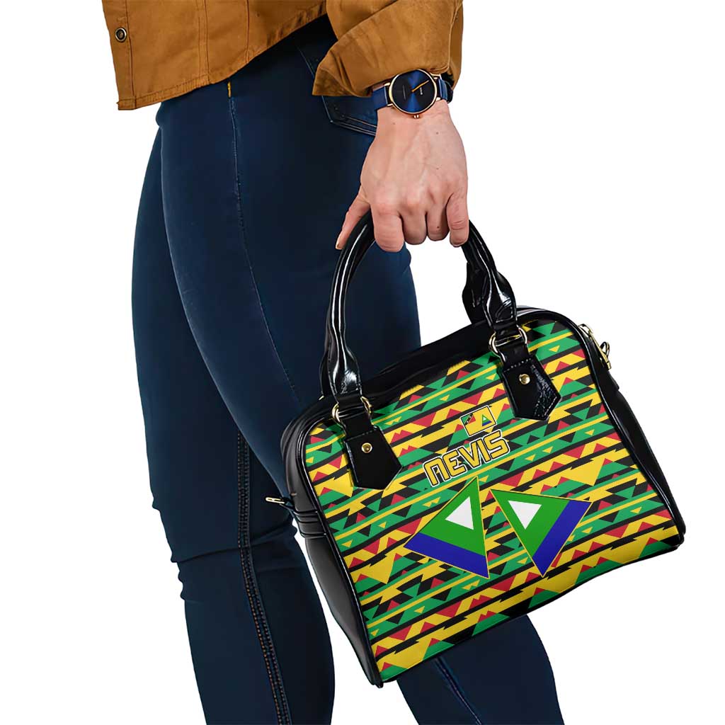 Nevis in Saint Kitts and Nevis Shoulder Handbag Geometric Pattern and Coat of Arms TS04
