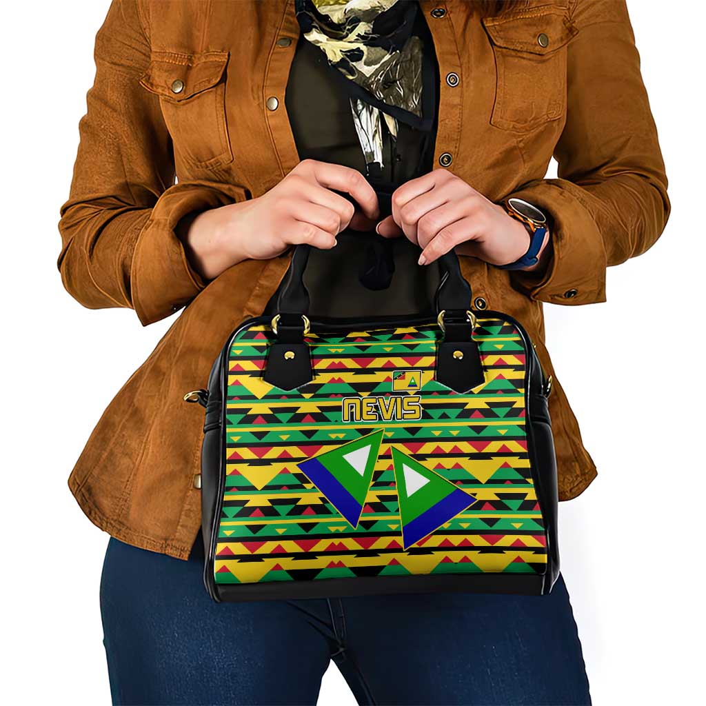 Nevis in Saint Kitts and Nevis Shoulder Handbag Geometric Pattern and Coat of Arms TS04