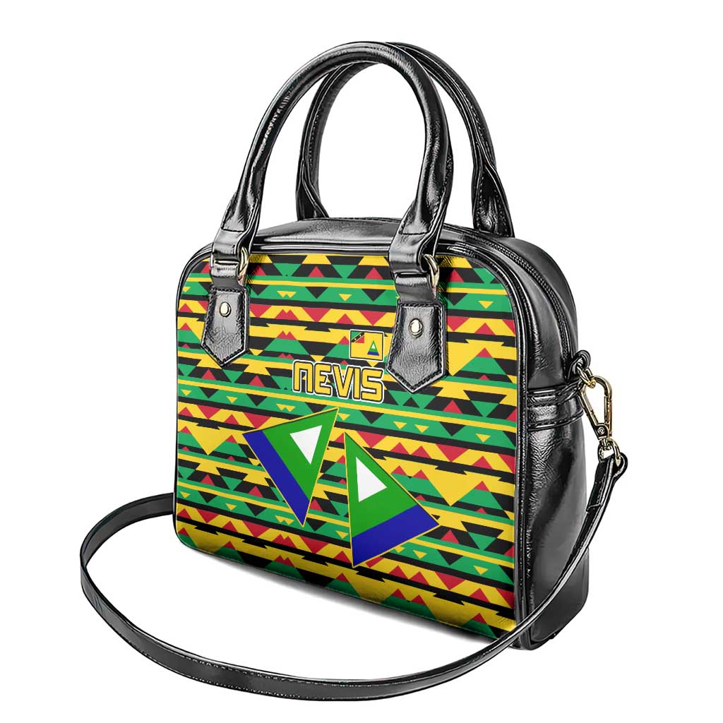 Nevis in Saint Kitts and Nevis Shoulder Handbag Geometric Pattern and Coat of Arms TS04