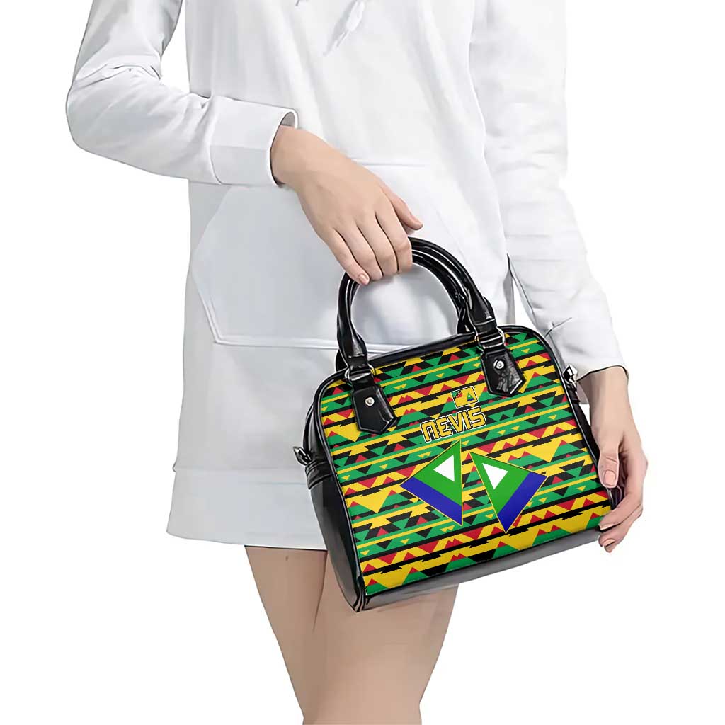 Nevis in Saint Kitts and Nevis Shoulder Handbag Geometric Pattern and Coat of Arms TS04