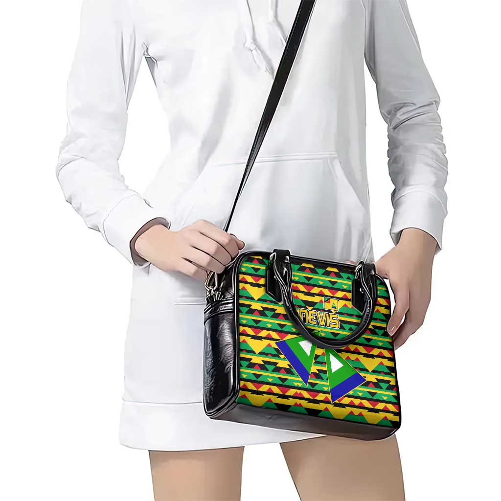 Nevis in Saint Kitts and Nevis Shoulder Handbag Geometric Pattern and Coat of Arms TS04
