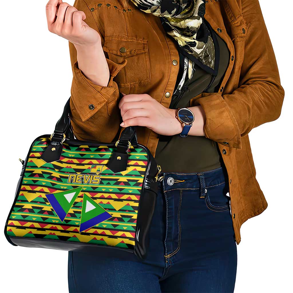 Nevis in Saint Kitts and Nevis Shoulder Handbag Geometric Pattern and Coat of Arms TS04
