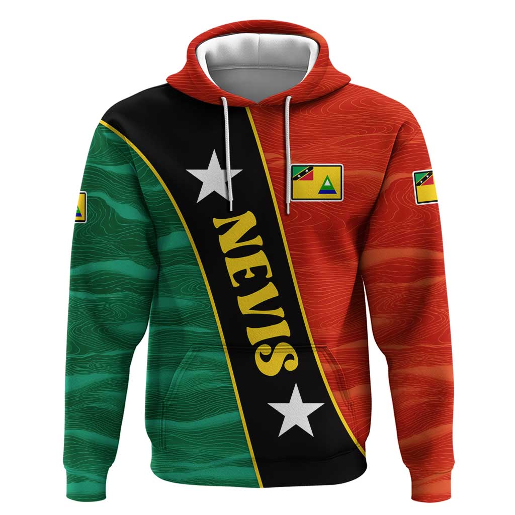Nevis in Saint Kitts and Nevis Hoodie Star Design and Coat of Arms TS04
