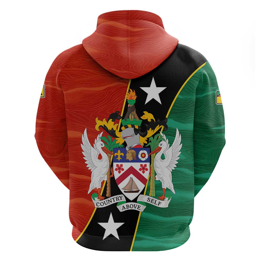 Nevis in Saint Kitts and Nevis Hoodie Star Design and Coat of Arms TS04
