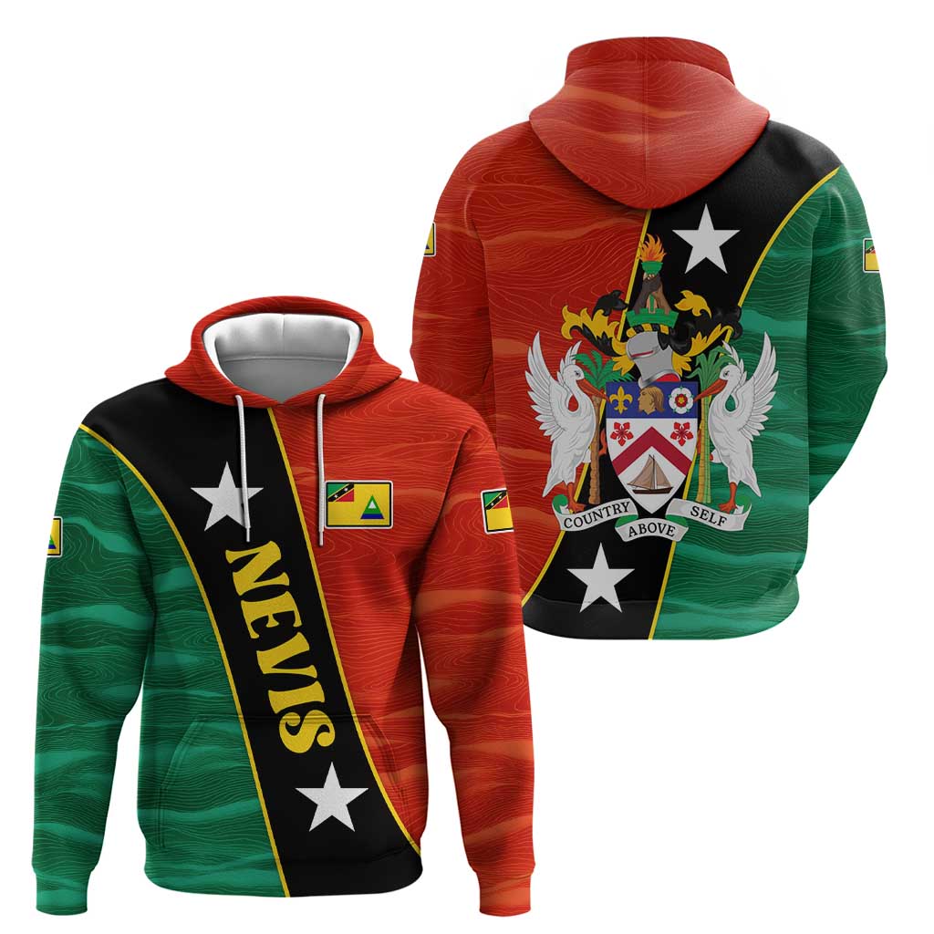 Nevis in Saint Kitts and Nevis Hoodie Star Design and Coat of Arms TS04