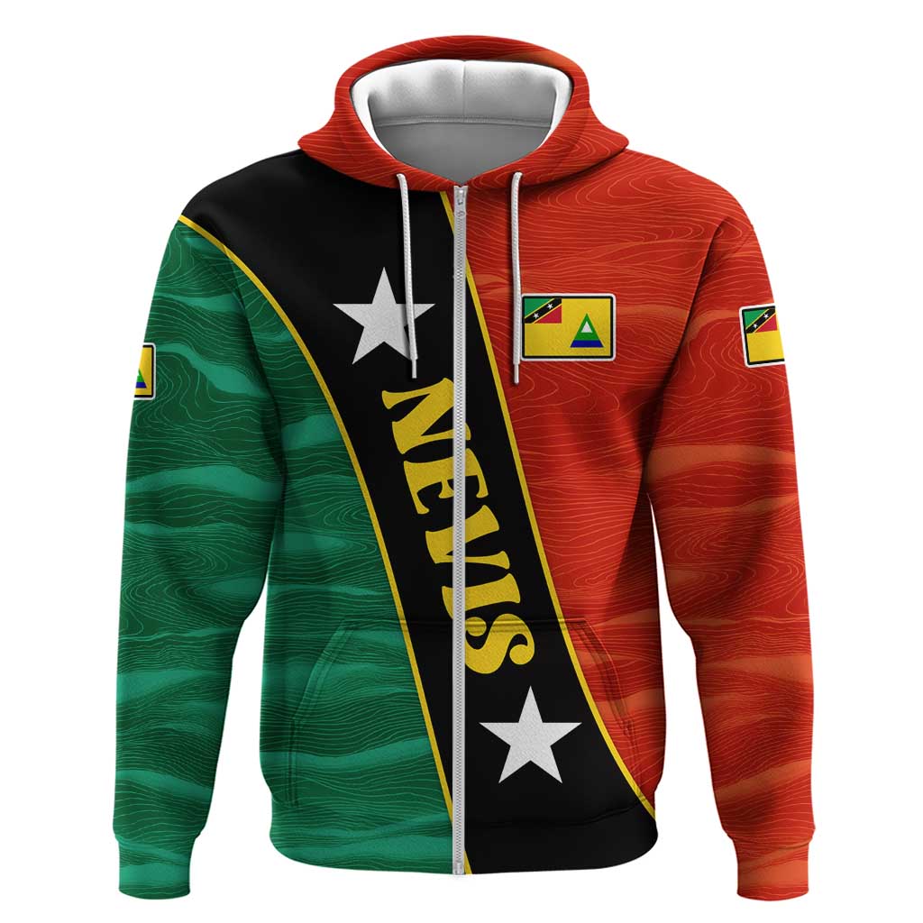 Nevis in Saint Kitts and Nevis Hoodie Star Design and Coat of Arms TS04