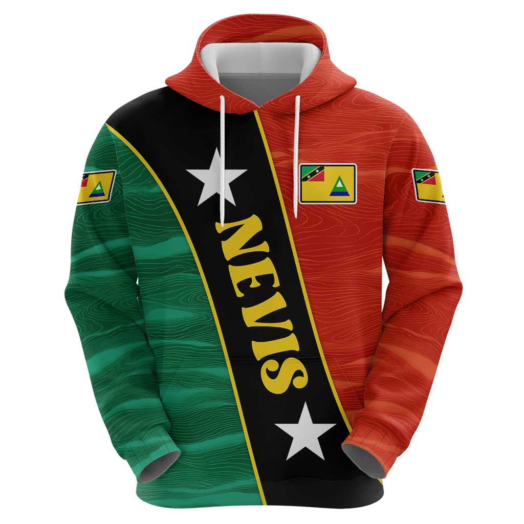 Nevis in Saint Kitts and Nevis Hoodie Star Design and Coat of Arms TS04