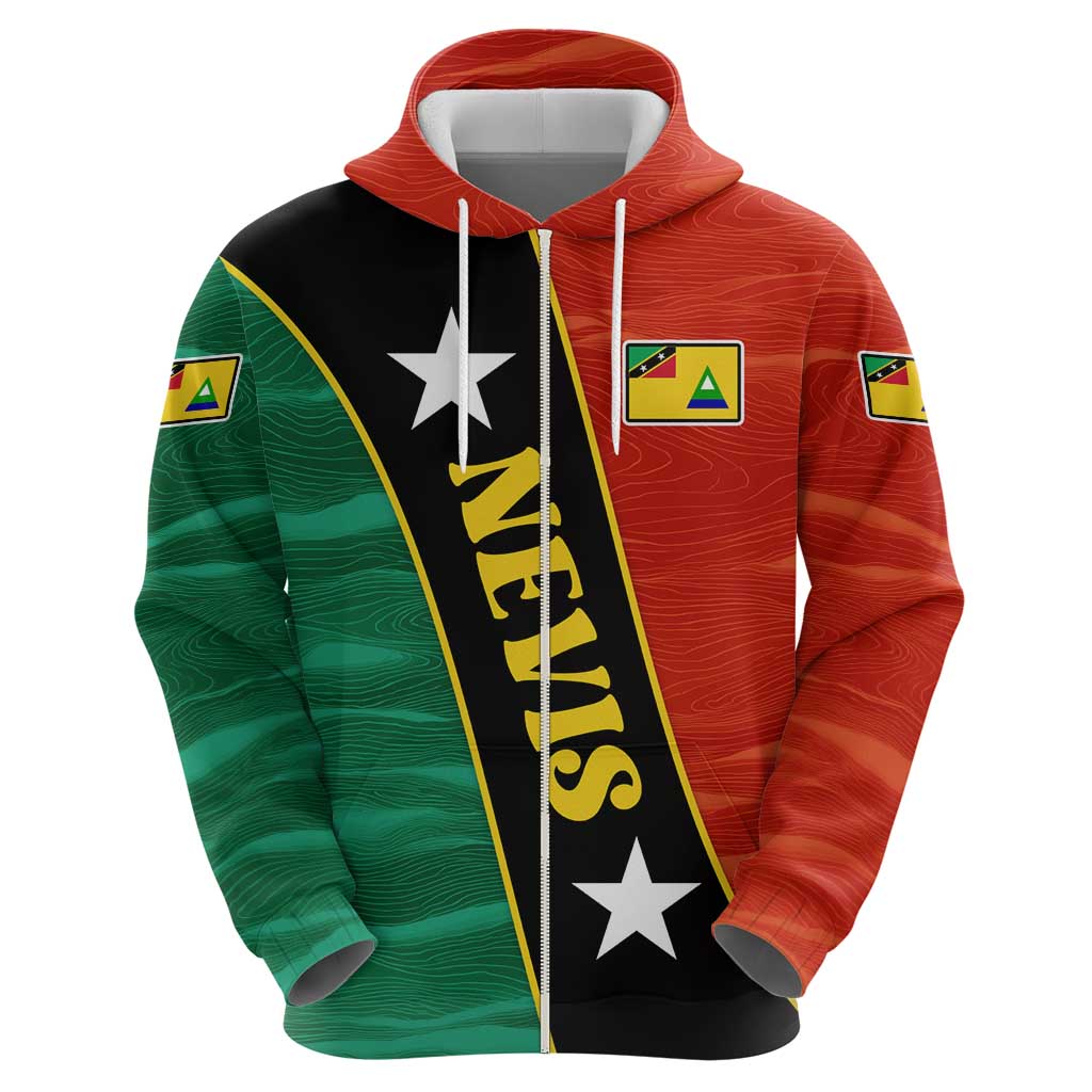 Nevis in Saint Kitts and Nevis Hoodie Star Design and Coat of Arms TS04