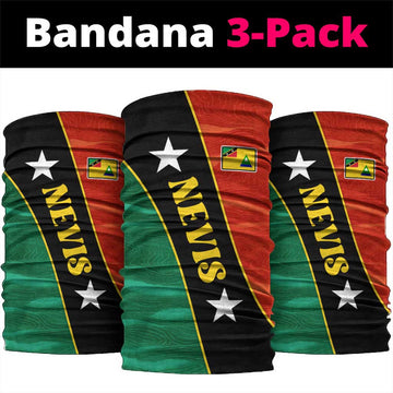 Nevis in Saint Kitts and Nevis Neck Gaiter Star Design and Coat of Arms TS04
