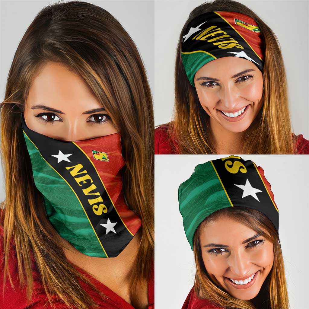 Nevis in Saint Kitts and Nevis Neck Gaiter Star Design and Coat of Arms TS04