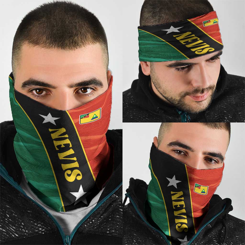 Nevis in Saint Kitts and Nevis Neck Gaiter Star Design and Coat of Arms TS04