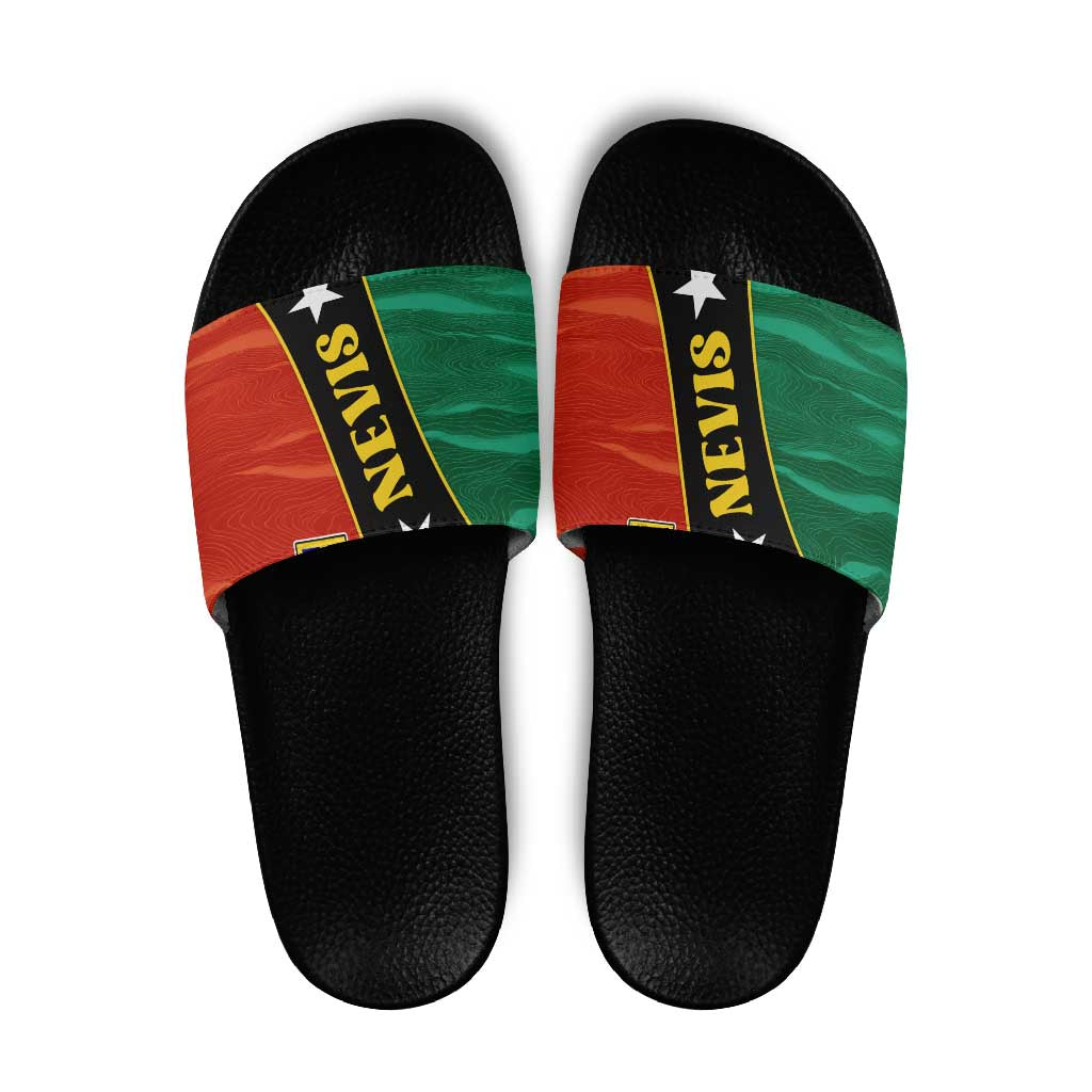 Nevis in Saint Kitts and Nevis Slide Sandals Star Design and Coat of Arms TS04