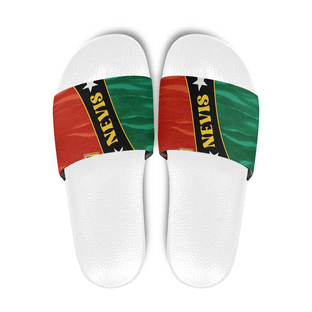 Nevis in Saint Kitts and Nevis Slide Sandals Star Design and Coat of Arms TS04