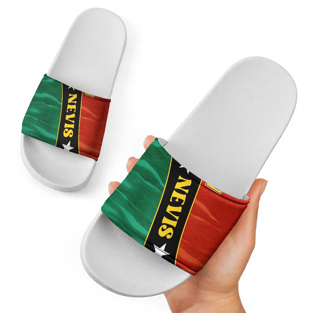Nevis in Saint Kitts and Nevis Slide Sandals Star Design and Coat of Arms TS04