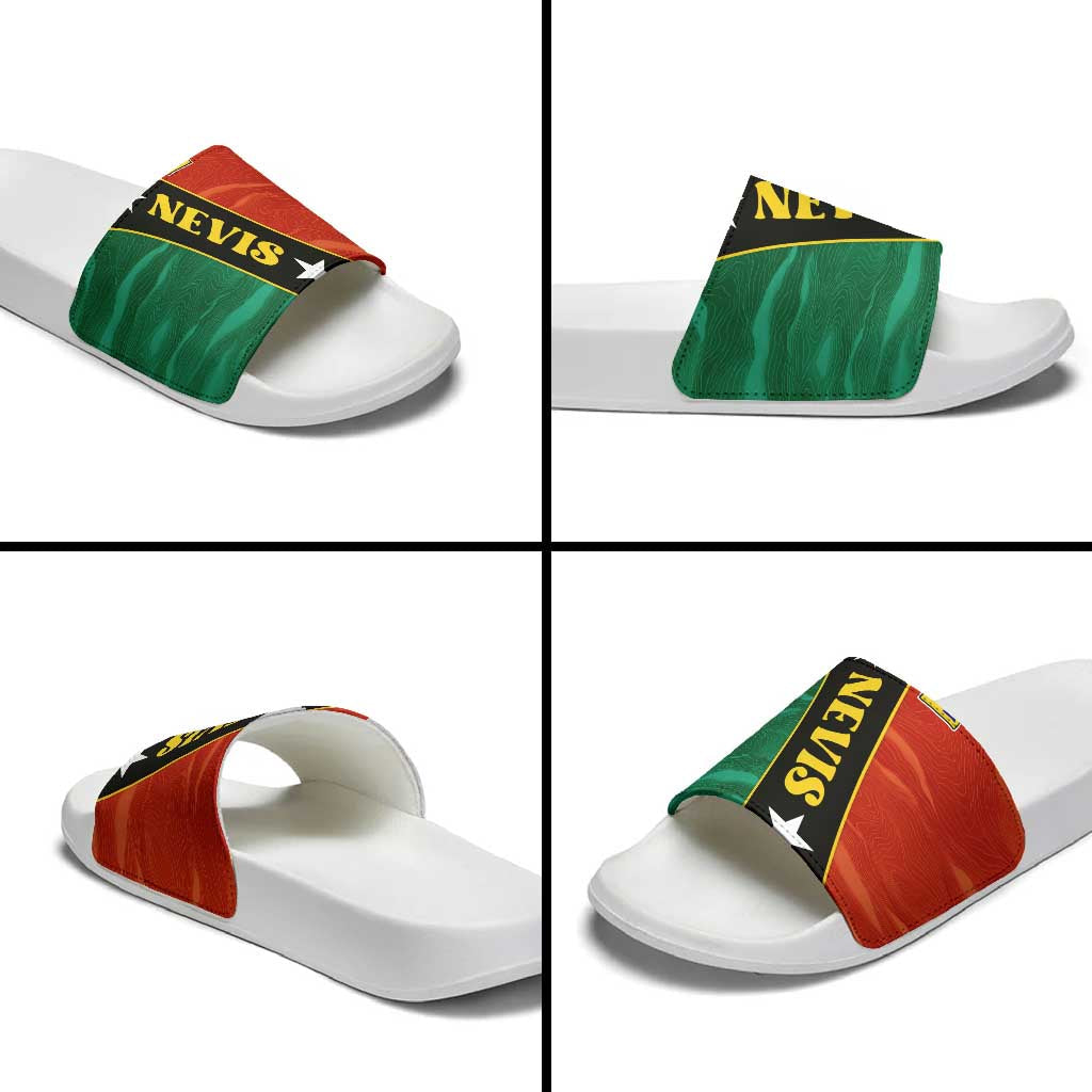 Nevis in Saint Kitts and Nevis Slide Sandals Star Design and Coat of Arms TS04