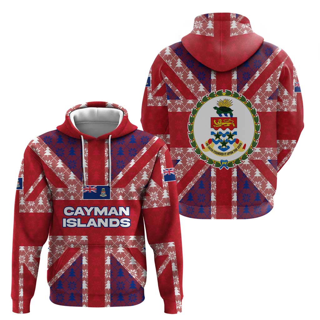 Cayman Islands Christmas Hoodie Xmas Pattern and Coat of Arms TS04