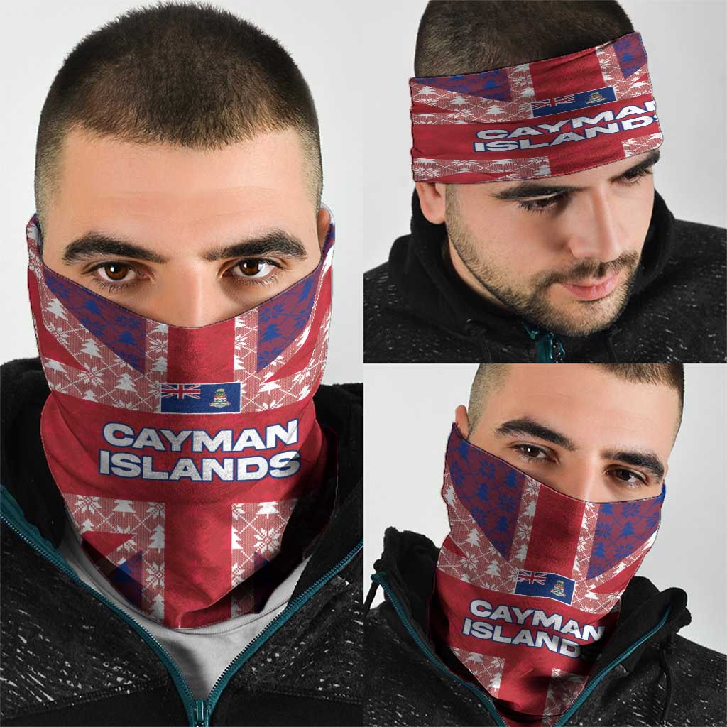 Cayman Islands Christmas Neck Gaiter Xmas Pattern and Coat of Arms TS04