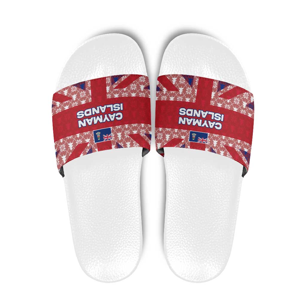 Cayman Islands Christmas Slide Sandals Xmas Pattern and Coat of Arms TS04