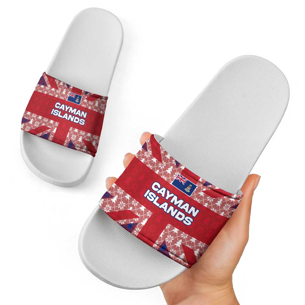 Cayman Islands Christmas Slide Sandals Xmas Pattern and Coat of Arms TS04