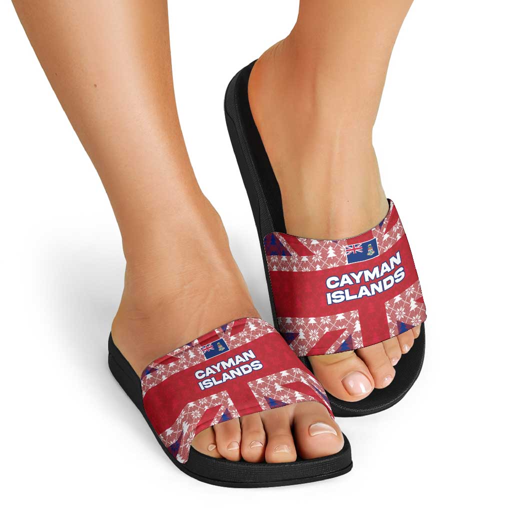 Cayman Islands Christmas Slide Sandals Xmas Pattern and Coat of Arms TS04