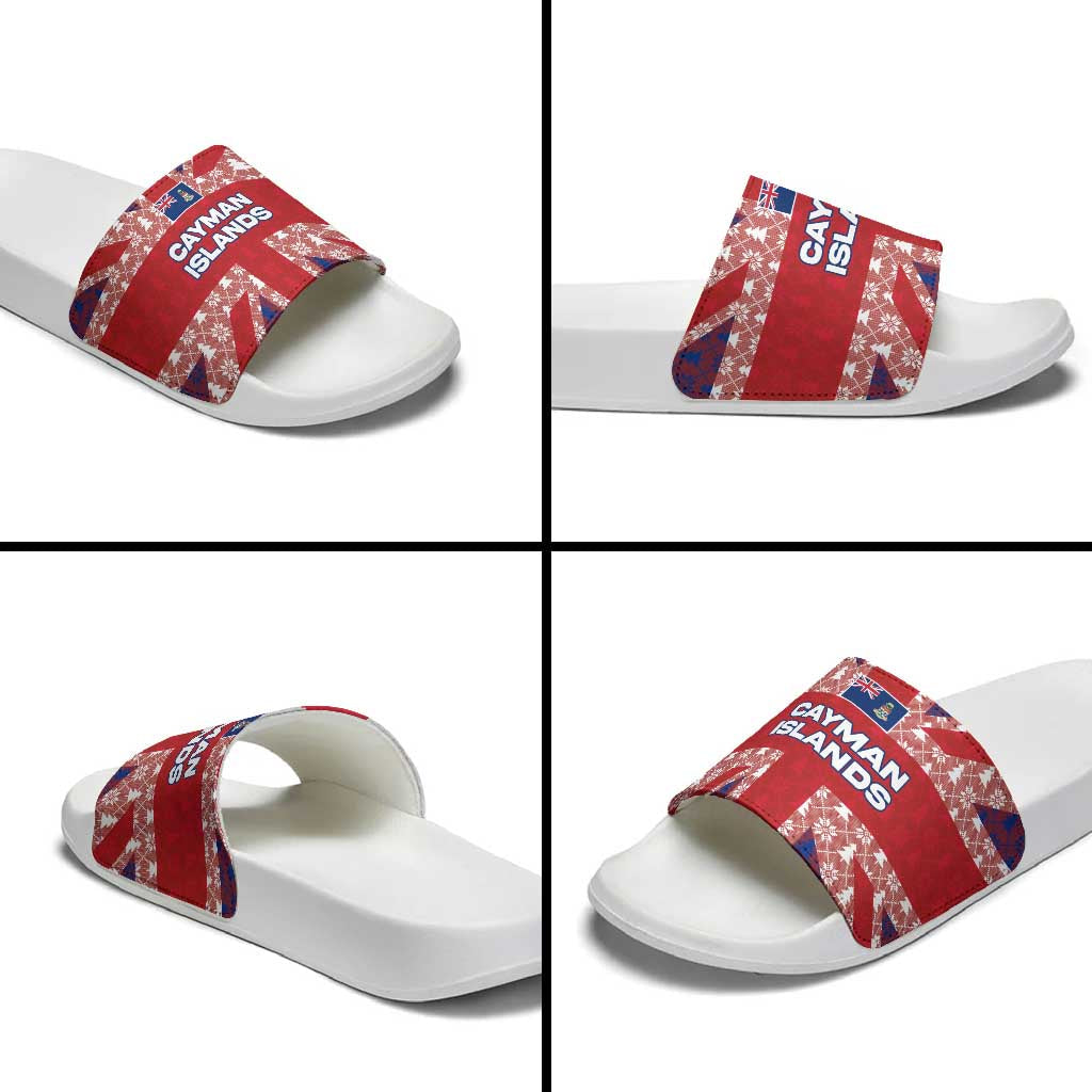 Cayman Islands Christmas Slide Sandals Xmas Pattern and Coat of Arms TS04