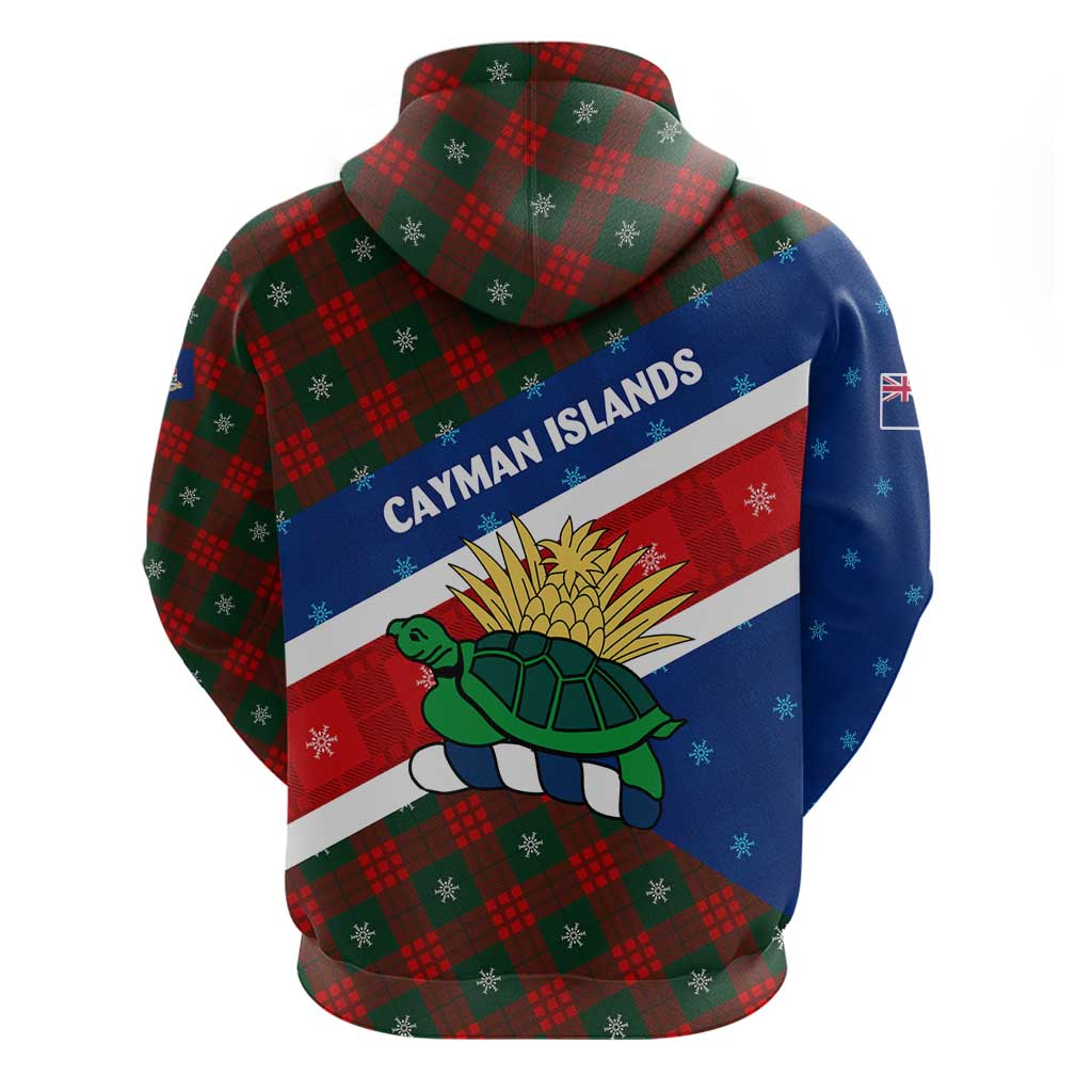 Cayman Islands Xmas Hoodie Christmas Plaid Turtle and Coat of Arms Red Green Blue TS04