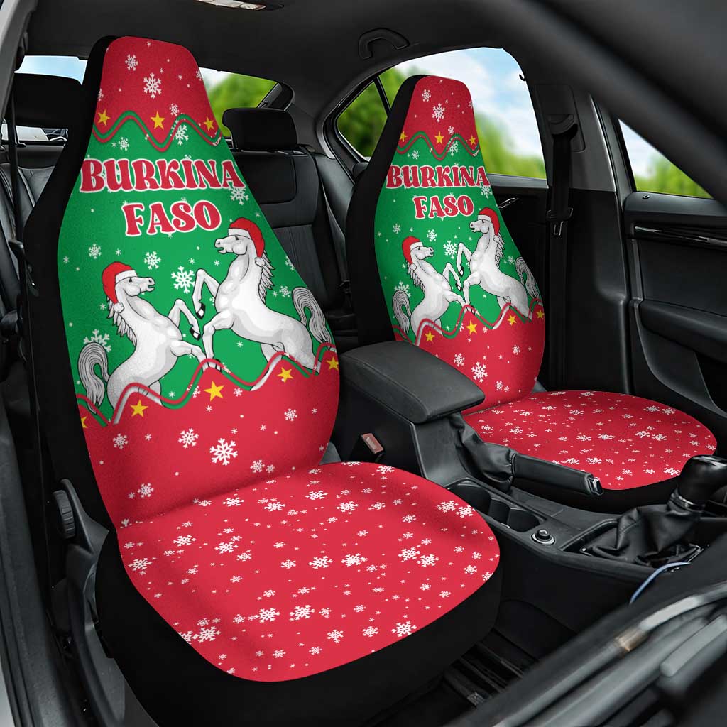 Christmas Burkina Faso Car Seat Cover Snowflake Horses and Coat of Arms TS04