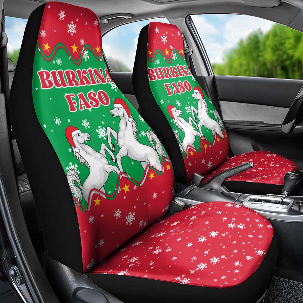 Christmas Burkina Faso Car Seat Cover Snowflake Horses and Coat of Arms TS04