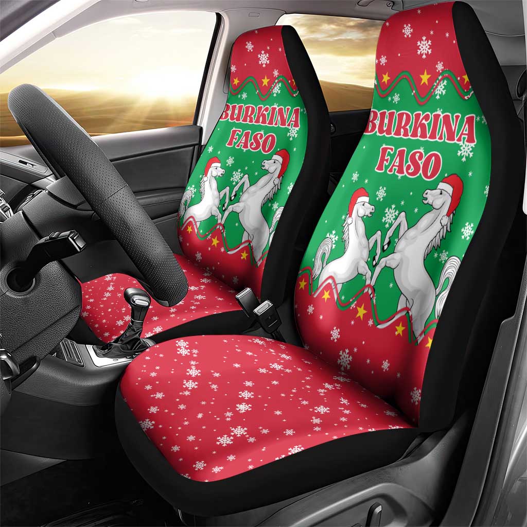 Christmas Burkina Faso Car Seat Cover Snowflake Horses and Coat of Arms TS04