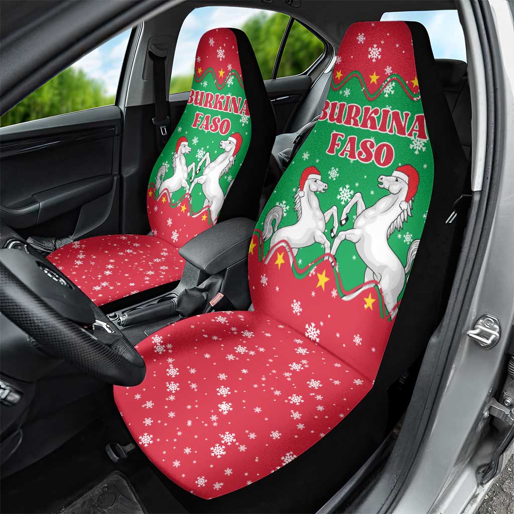 Christmas Burkina Faso Car Seat Cover Snowflake Horses and Coat of Arms TS04