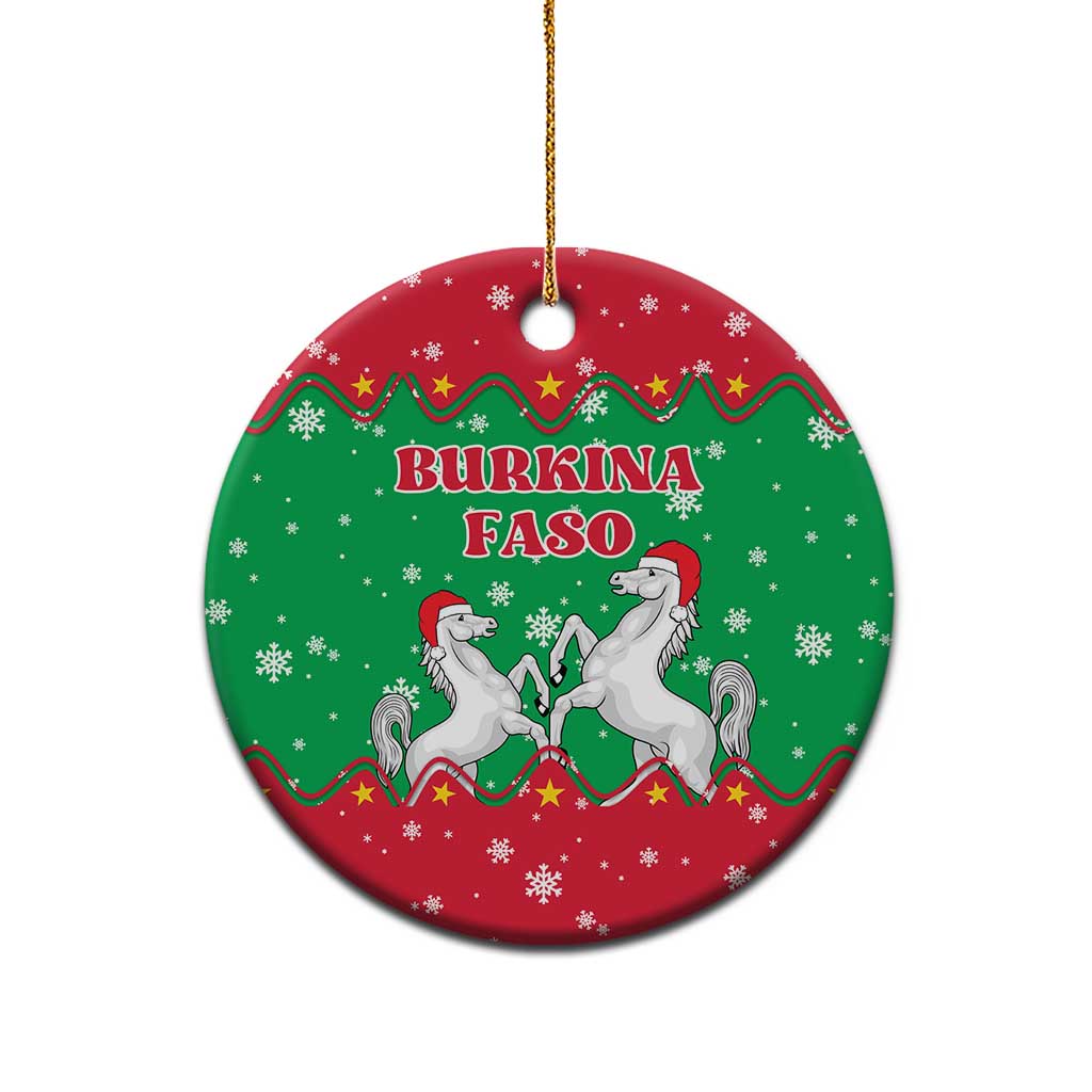 Christmas Burkina Faso Ceramic Ornament Snowflake Horses and Coat of Arms TS04
