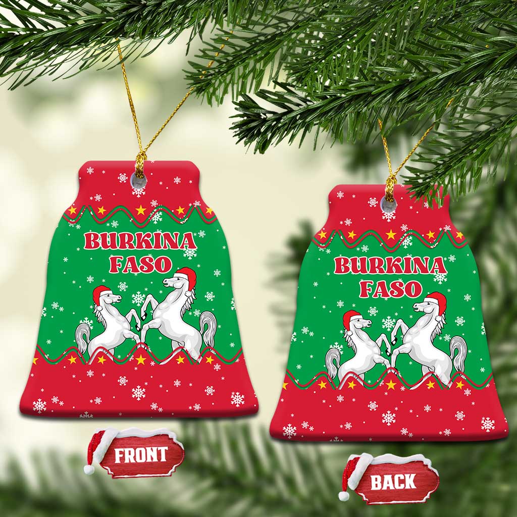 Christmas Burkina Faso Ceramic Ornament Snowflake Horses and Coat of Arms TS04