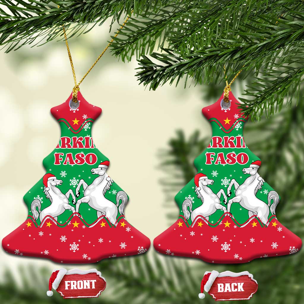 Christmas Burkina Faso Ceramic Ornament Snowflake Horses and Coat of Arms TS04