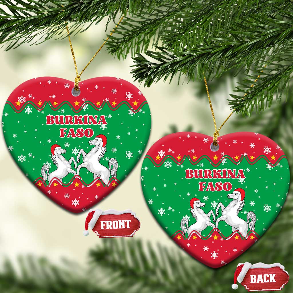 Christmas Burkina Faso Ceramic Ornament Snowflake Horses and Coat of Arms TS04