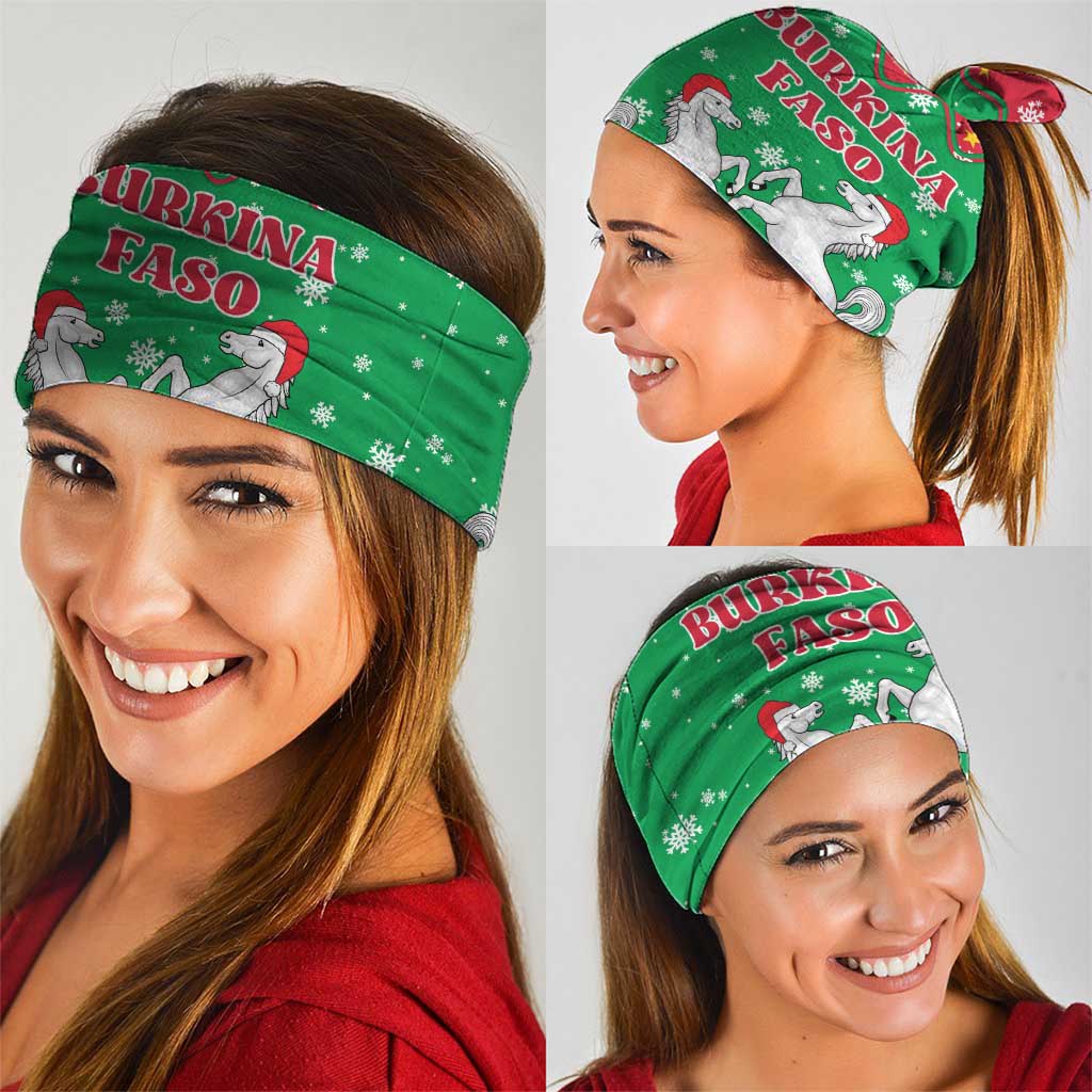 Christmas Burkina Faso Neck Gaiter Snowflake Horses and Coat of Arms TS04