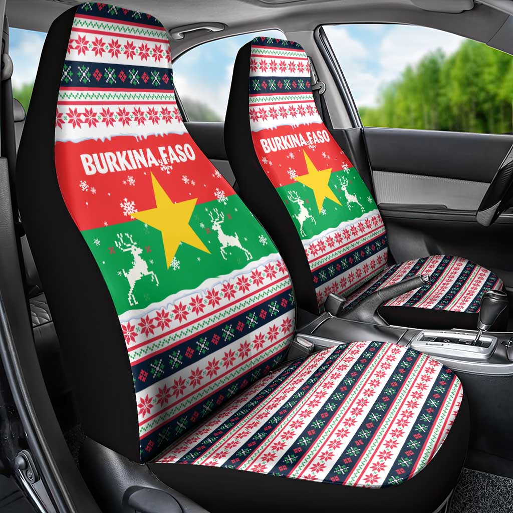 Christmas Burkina Faso Car Seat Cover Reindeer Star Design TS04