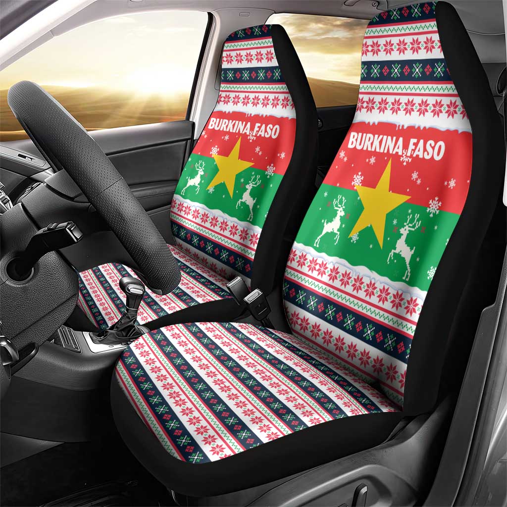 Christmas Burkina Faso Car Seat Cover Reindeer Star Design TS04