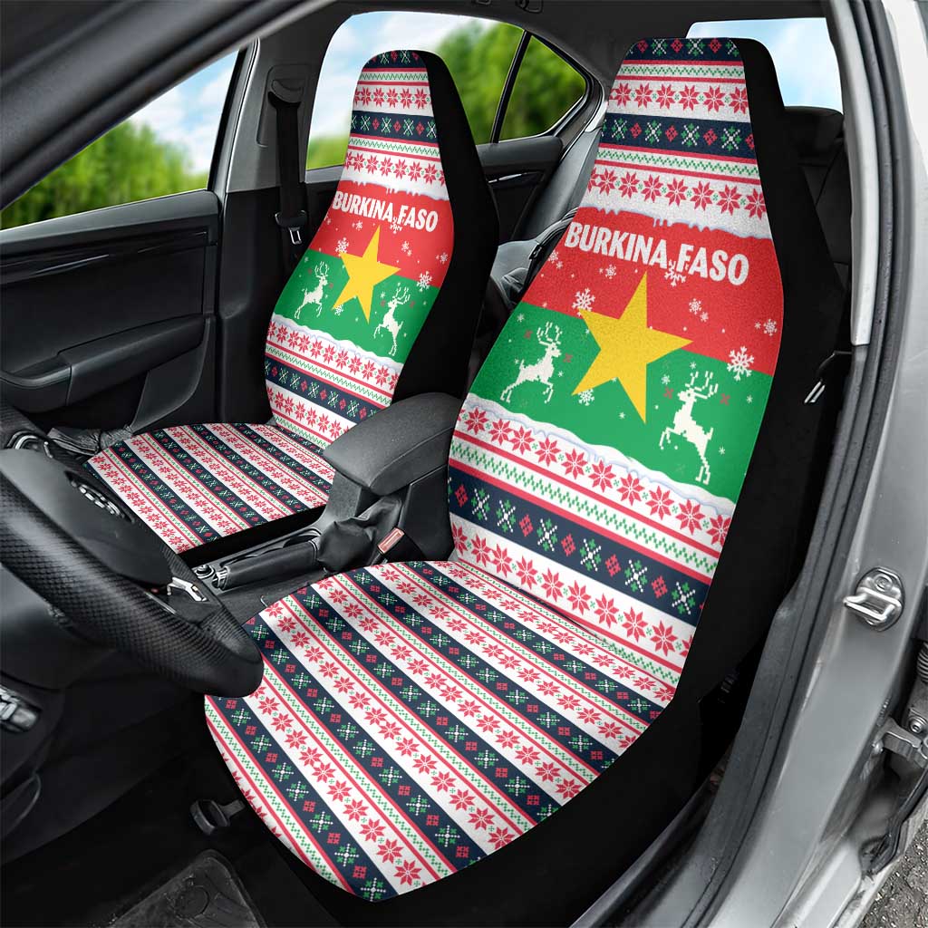 Christmas Burkina Faso Car Seat Cover Reindeer Star Design TS04