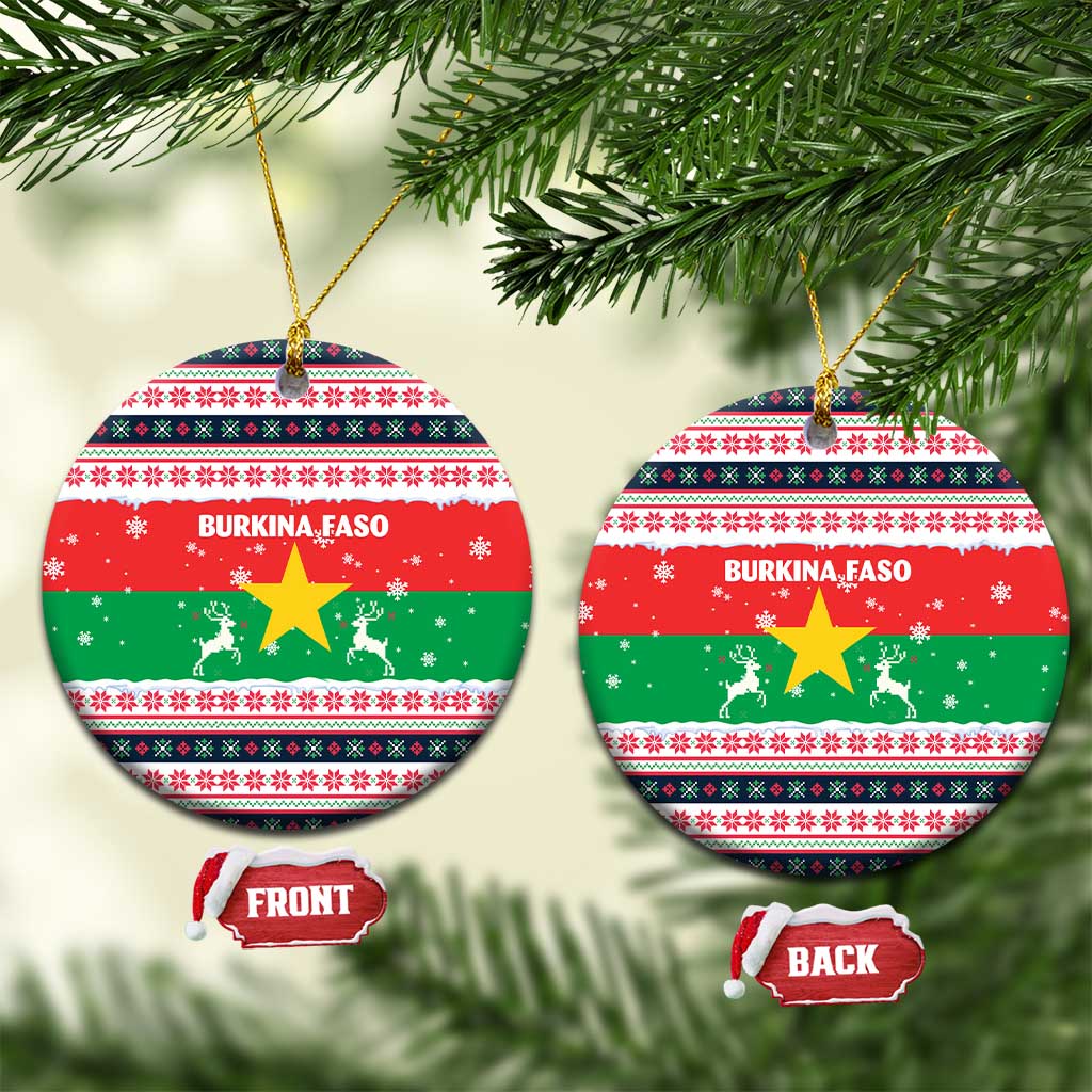 Christmas Burkina Faso Ceramic Ornament Reindeer Star Design TS04