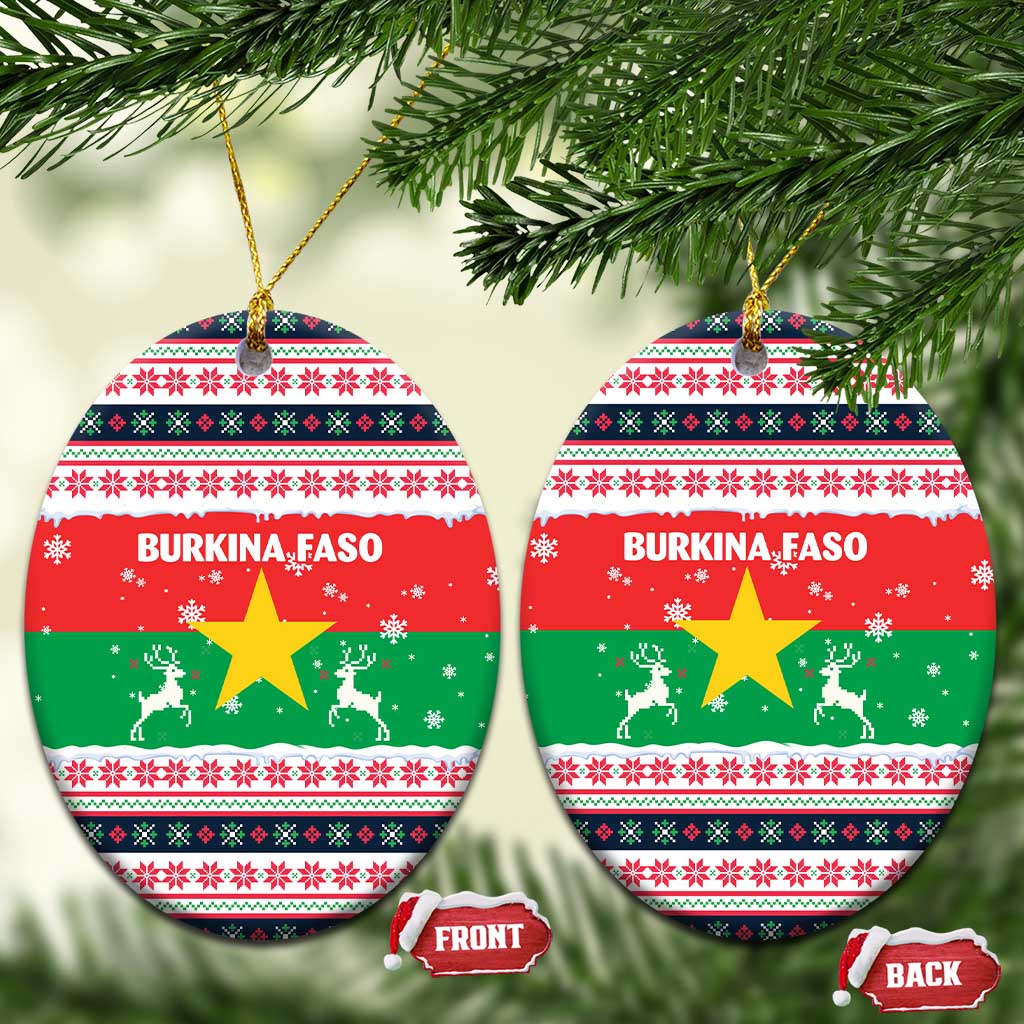 Christmas Burkina Faso Ceramic Ornament Reindeer Star Design TS04