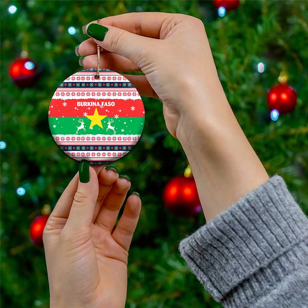 Christmas Burkina Faso Ceramic Ornament Reindeer Star Design TS04