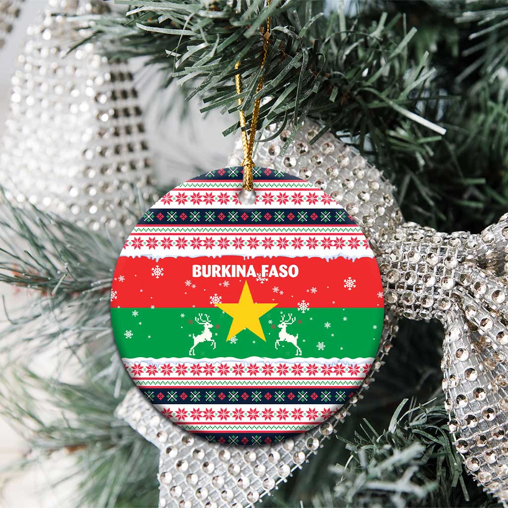 Christmas Burkina Faso Ceramic Ornament Reindeer Star Design TS04