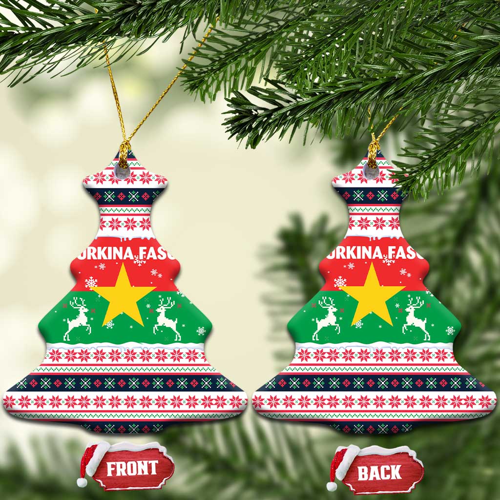 Christmas Burkina Faso Ceramic Ornament Reindeer Star Design TS04
