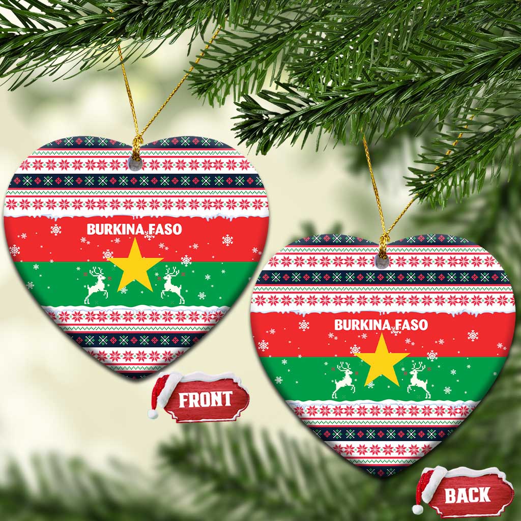 Christmas Burkina Faso Ceramic Ornament Reindeer Star Design TS04