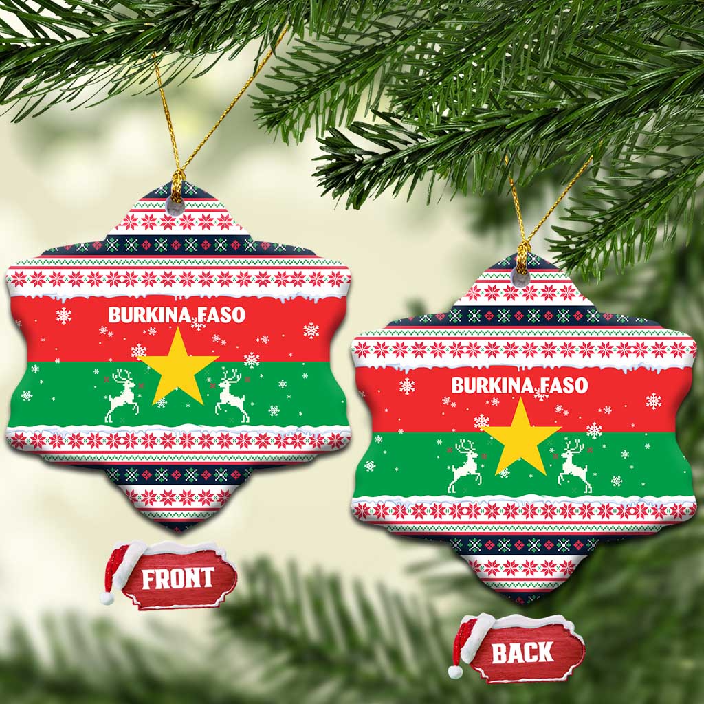 Christmas Burkina Faso Ceramic Ornament Reindeer Star Design TS04
